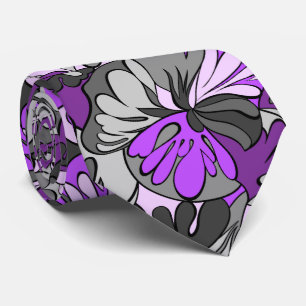 Cravate Lampe de lave Floral rétro à deux côtés