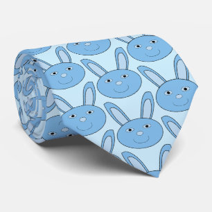 Cravate Lapin Bleu Garçon Motif de Pâques de Printemps