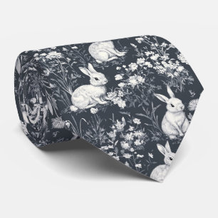 Cravate Lapin Élégant Toile Floral Motif Vintage (5)
