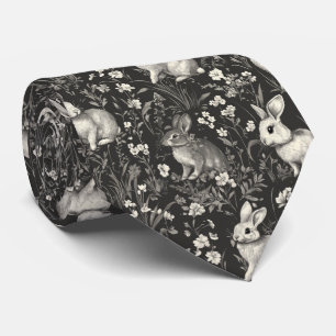 Cravate Lapin Élégant Toile Floral Motif Vintage (7)