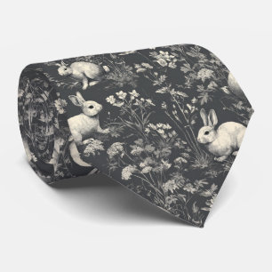 Cravate Lapin Élégant Toile Floral Motif Vintage (8)
