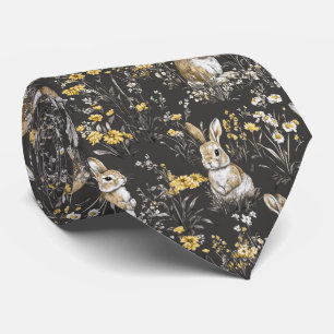 Cravate Lapin Élégant Toile Floral Motif Vintage (9)
