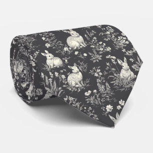 Cravate Lapin Élégant Toile Florale Motif Vintage (3)