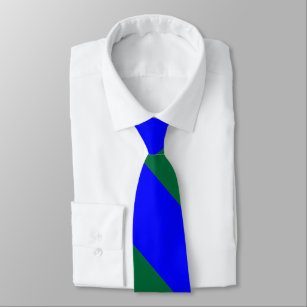 Cravate Large rayure bleue et verte d'université