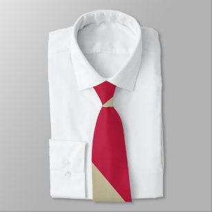 Cravate Large rayure d'université d'or cramoisi et pâle