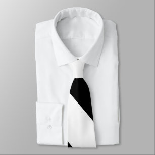 Cravate Large rayure noire et blanche d'université