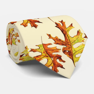 Cravate L'automne laisse belle nature aquarelle art