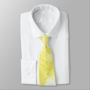 Cravate Lavage à l'aquarelle jaune citron pastel