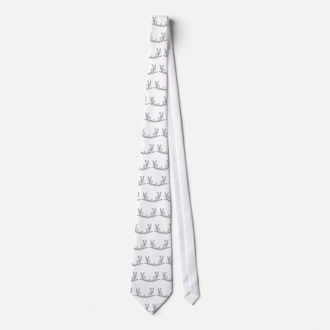 Cravate Lavande et Eucalyptus (Devant)