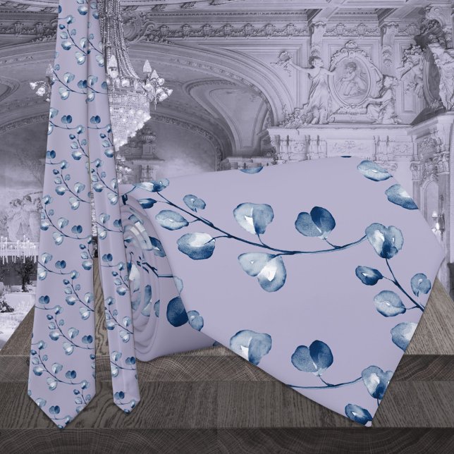 Cravate Lavender Lilac Purple Marine Eucalyptus Mariage (Créateur téléchargé)