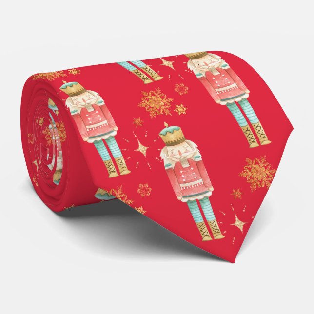 Cravate Le casse-noisette de Noël Flocons de neige dorés R (Roulé)