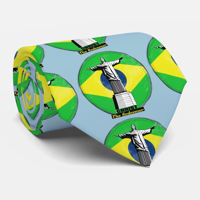Cravate Le Christ Rédempteur Conception chrétienne (Roulé)
