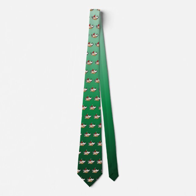 Cravate Le collier de porc de Noël volant (Devant)