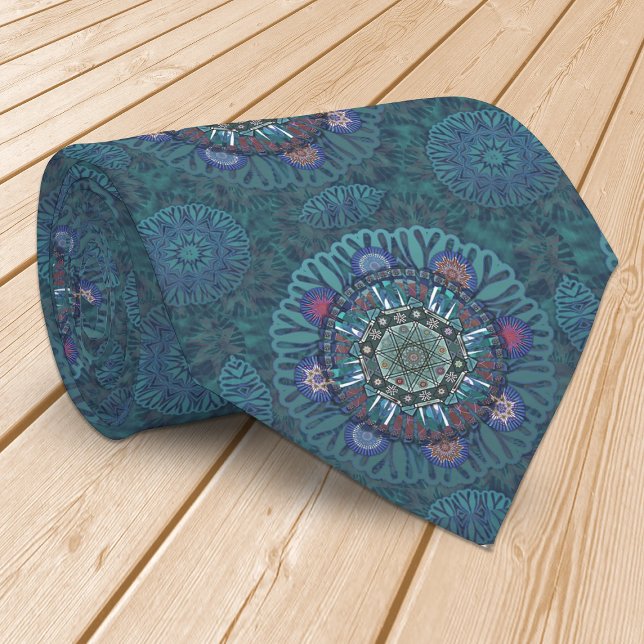 Cravate Le filtre Floral Air Force Blue Manipur Mandala (Créateur téléchargé)