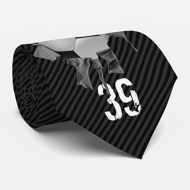 Cravate Le football déchiré (personnalisé) (Roulé)