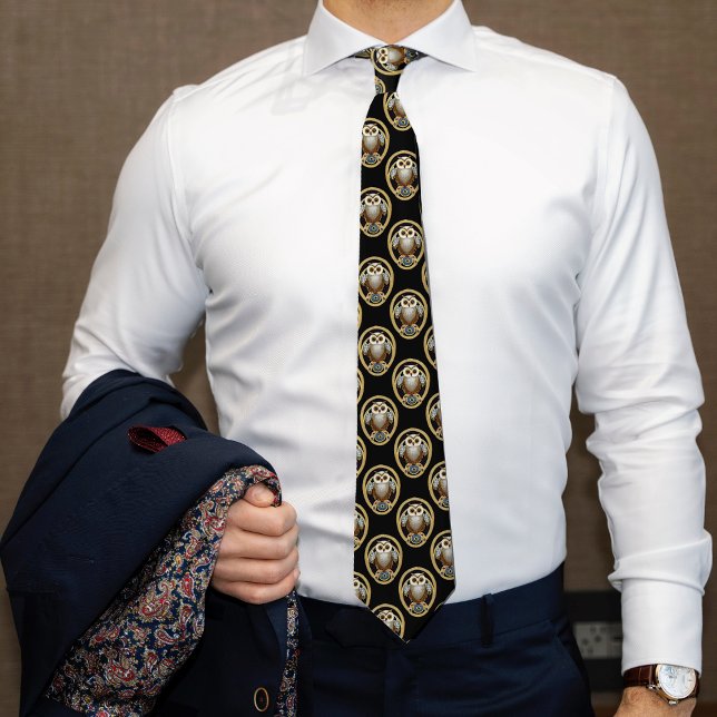 Cravate Le hibou Art déco - Élégance historique des années (Créateur téléchargé)