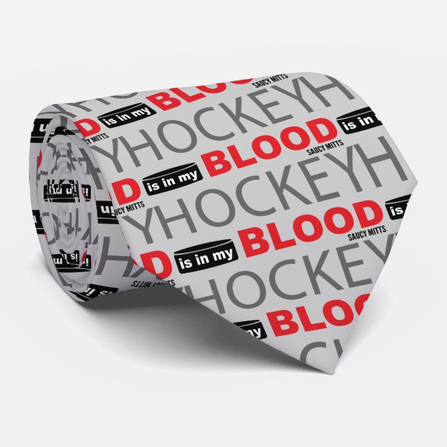 Cravate Le hockey est dans mon sang (Roulé)