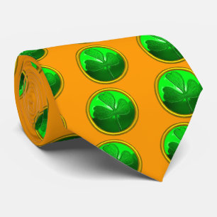 CRAVATE LE JOUR DE ST PATRICK LE SHAMROCK VERT JEWEL EN PI