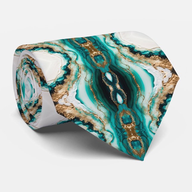 Cravate Le luxe d'Emerald Geode (Roulé)