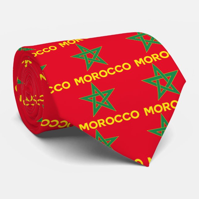 Cravate Le Maroc - drapeau marocain (Roulé)