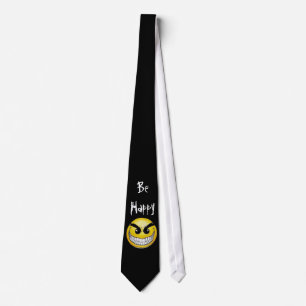Cravate le noir-arrière - plan, mal-smiley-visage, soit