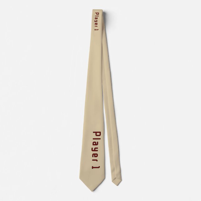 Cravate Lecteur 1 en rouge profond sur beige (Devant)