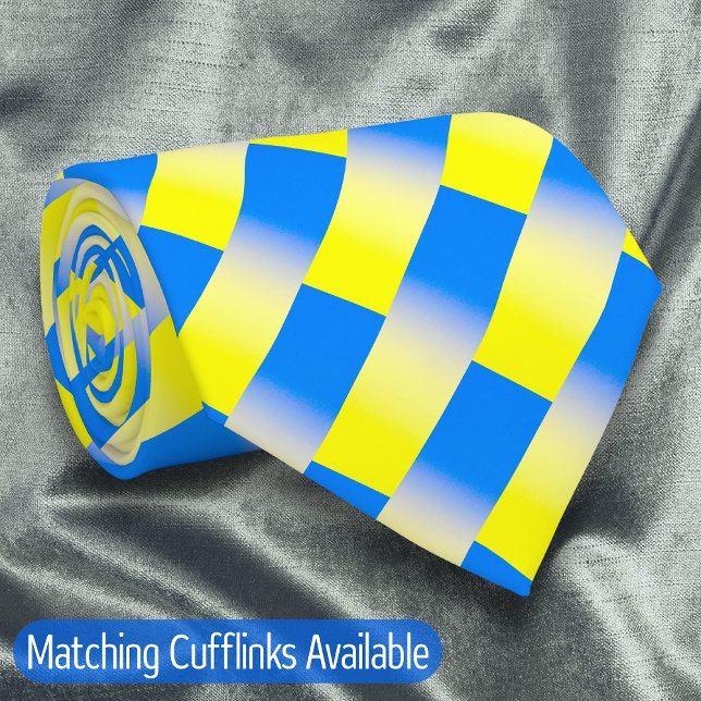 Cravate L'élégante Ukraine bleue et jaune inspire la paix (There are 4 Pairs of Matching Cufflinks. Please Check Out "Other products from this collection.")