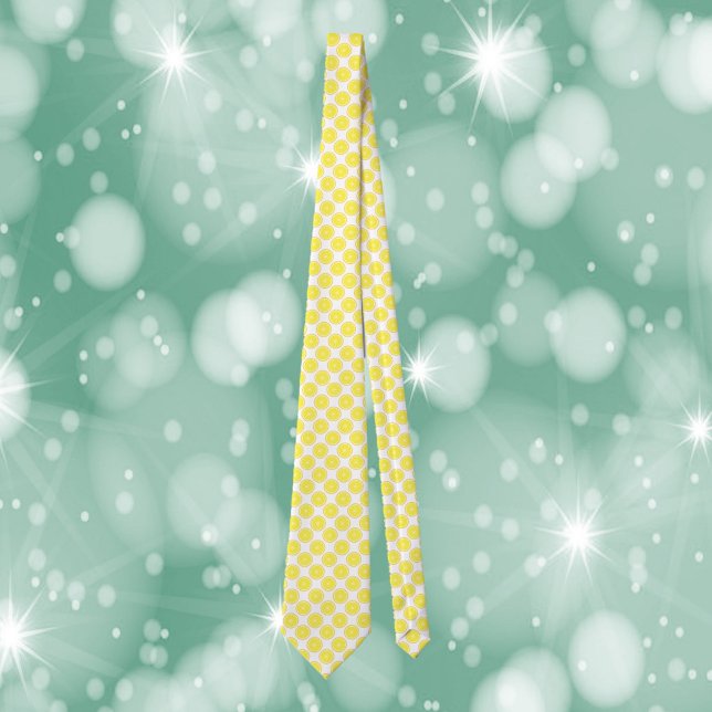 Cravate Lemon Fruit Citrus Pattern (A tie with a fun lemon pattern.)
