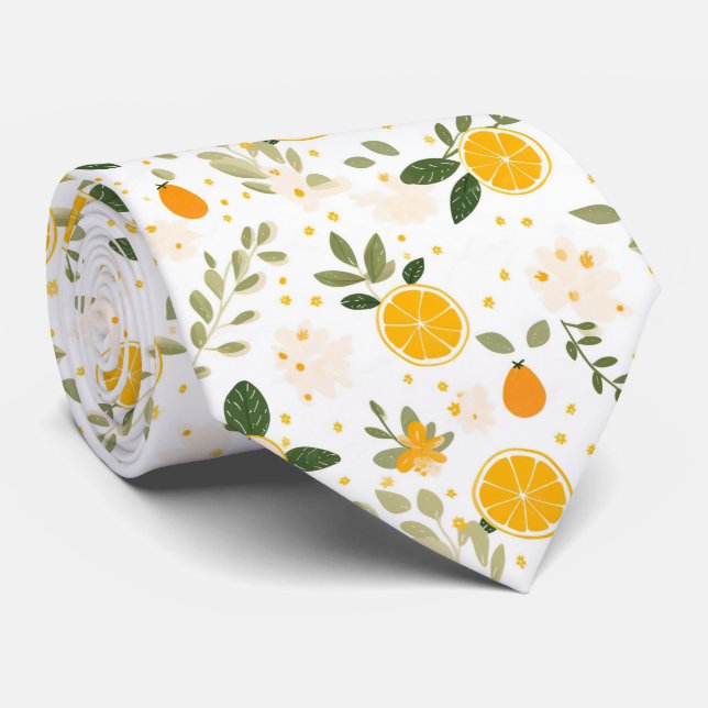 Cravate Lemon Pattern Men's Necktie  (Roulé)