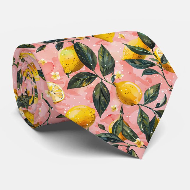 Cravate Lemon Pattern Men's Necktie  (Roulé)