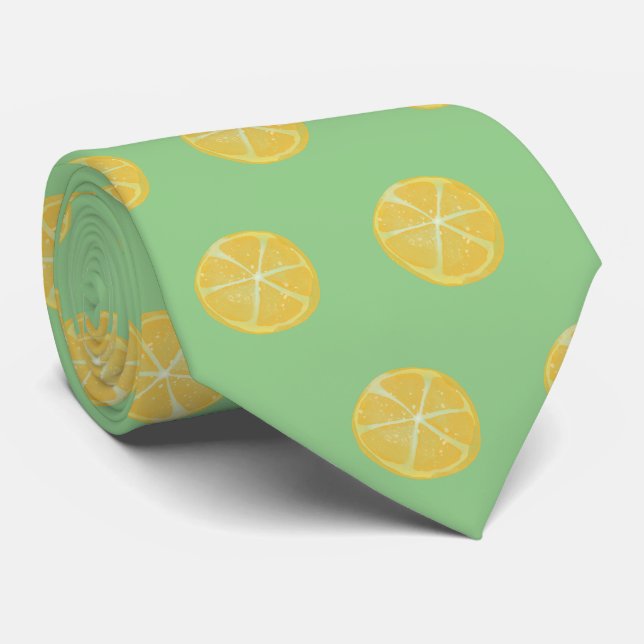 Cravate Lemon Yellow Green Neck Tie (Roulé)