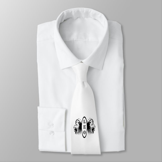 Cravate Leo le lion bookended Zodiac (Attaché)