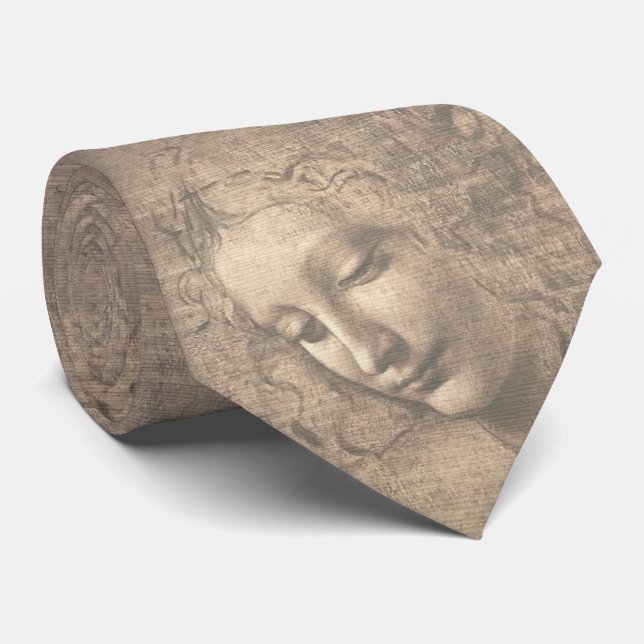 Cravate Leonardo da Vinci La Scapigliata Art de la Renaiss (Roulé)