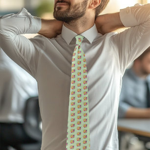 Cravate Léopard jaune Gecko Vert
