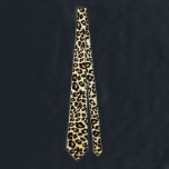 Cravate Leopard Print Fun Tie<br><div class="desc">This fun tie has my original graphic artwork - featuring a digital leopard pattern processed in an illustrated artsy style. The main color tones are cream, gold and black. This tie is printed on front and back for a cohesive appearance. It would make a great gift for Father's Day, a...</div>