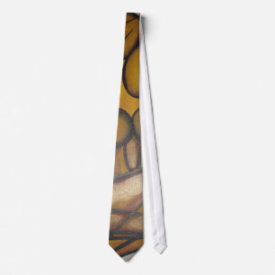 Cravate Les Amateurs Abstraits Art Contemporain En Ocre Et