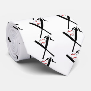 Cravate Les battes et le casquette croisés par base-ball