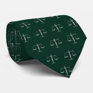 Cravate Les échelles de justice en vert
