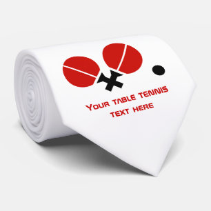 Cravate Les raquettes et la boule de ping-pong de