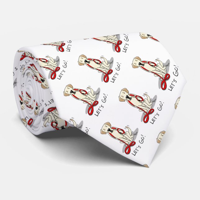 Cravate Let's Go! Yellow Lab Labrador Retriever Dog Cute (Roulé)