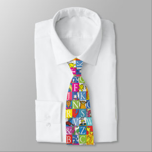 Cravate Lettre en bloc colorée ABC du Dr Seuss Motif