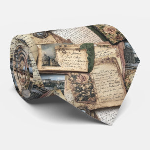 Cravate Lettre Vintage romantique Collage avec Rose