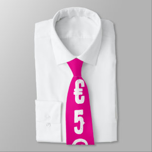 Cravate Lettres aléatoires personnalisées Rose Blanc chic