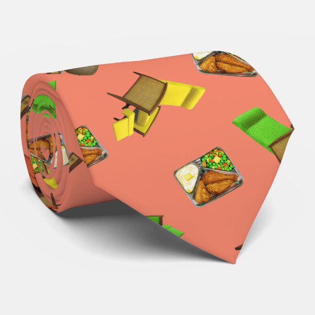 Cravate Lézard de salon MCM au melon (Roulé)