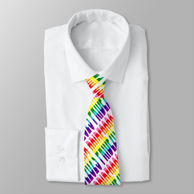 Cravate LGBT Rainbow Flag Original 8 Stripes Pride 2023 Ne (Attaché)