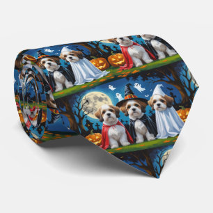 Cravate Lhasa Apso Chiens Citrouille Halloween Funny