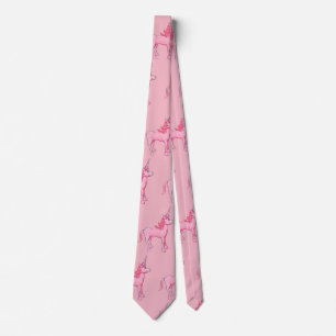 Cravate Licorne rose