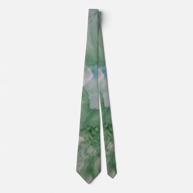 Cravate Lien Abstrait - Tourbillon Vert Doux (Devant)