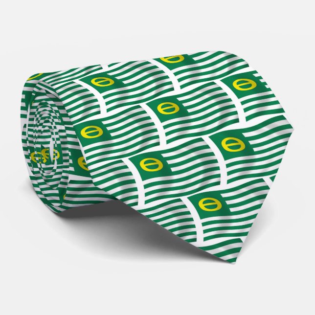 Cravate Lien de drapeau du Mouvement Écologique (Roulé)