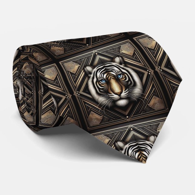Cravate Lien Tigre Féroce | Mode Masculine pour Hommes (Roulé)